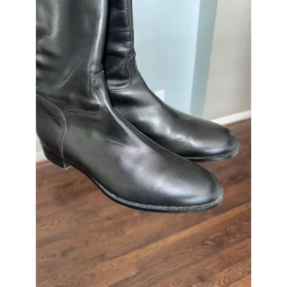 Fratelli‎ Rossetti Women's Knee-High Black Leather Riding Boots Size 9.5